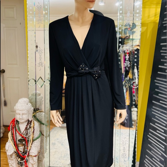 Blumarine Made in Italy Black V Neck Size 48 EU - Picture 6 of 14